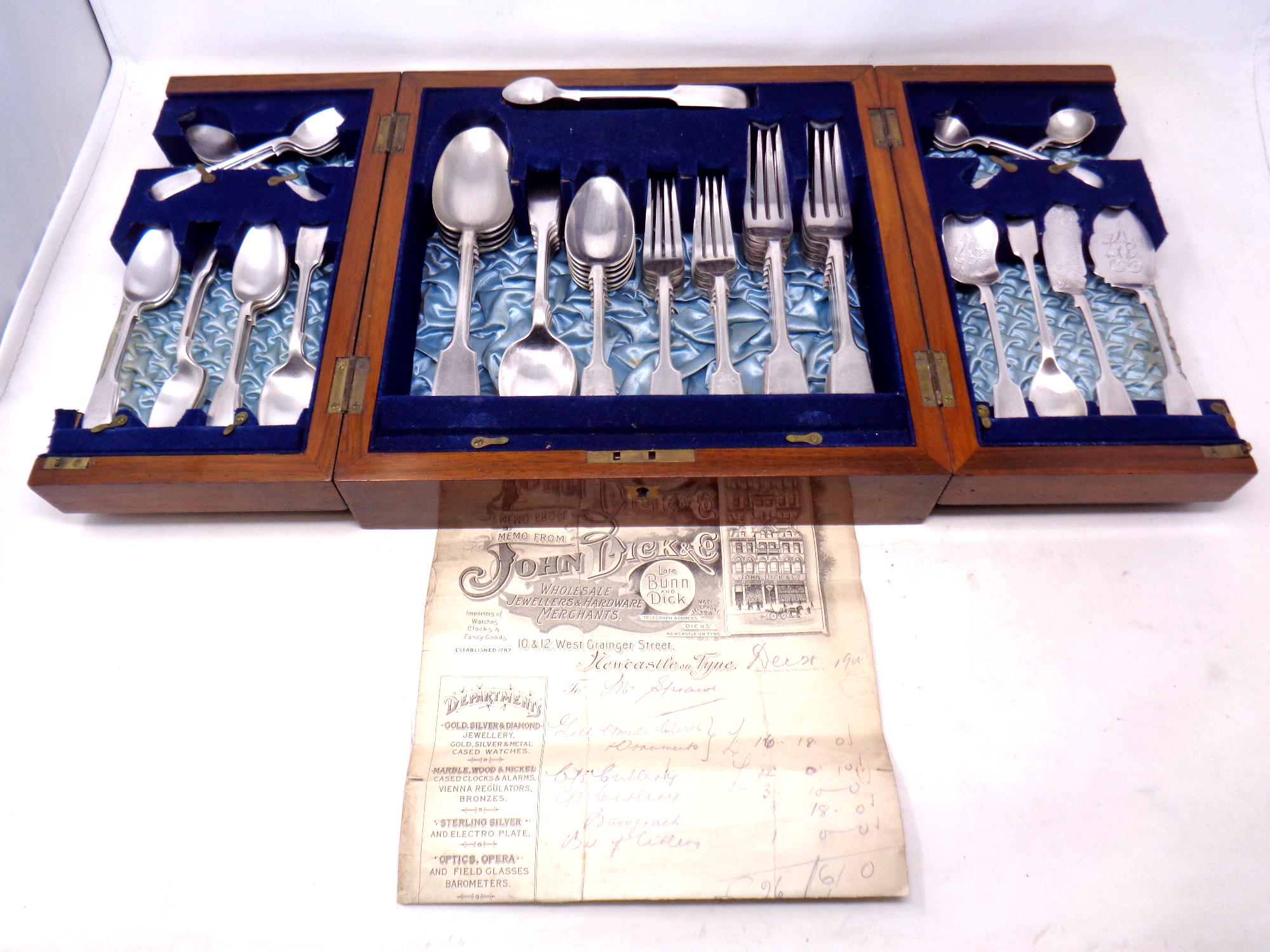 An Edwardian mahogany cased canteen of EPNS cutlery, - Image 2 of 2