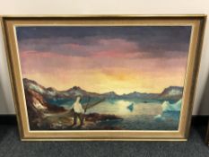 Continental school : figure with a canoe,