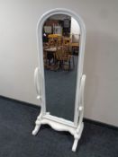A cheval mirror on painted stand