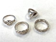 Four solid Silver rings