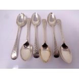 6 19th century silver teaspoons, 106g.