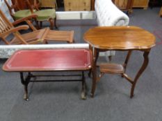 A shaped Edwardian two tier table together with a further Regency style coffee table