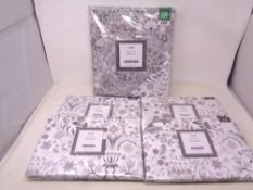 A Dunelm duvet cover set in Hardwick patter and four pillow cases