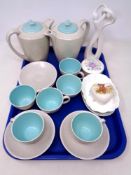 A tray of Poole pottery coffee set,