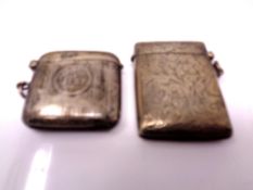 Two silver vesta cases