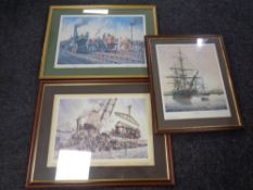 Three J E Wigston signed limited edition prints - Novelty,