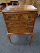 A 20th century mahogany three drawer chest