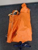 A Helliehansen two piece waterproof suit (orange)