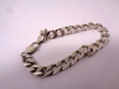 A silver chain bracelet.