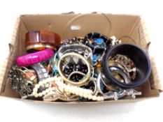 A box of costume jewellery bangles etc