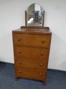 A 20th century four drawer dressing chest