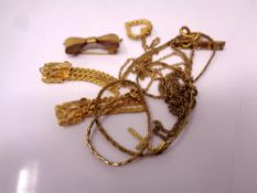 A small quantity of gold plated costumer jewelry. Necklaces, pendants etc.