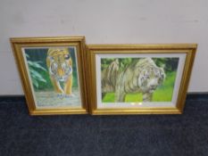 Two Stephen Gayford prints - Tigers, in gilt frames, certificates verso.