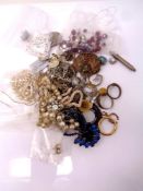 A small quantity of costume jewellery. Pendants, earrings, bracelets etc.