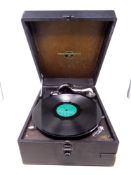 A Columbia table top portable gramophone