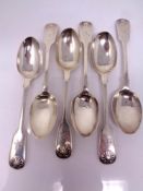 6 19th century silver teaspoons, 162.6g.