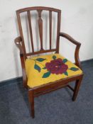 A 19th century mahogany armchair