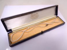 A 14ct gold cultured pearl necklace.
