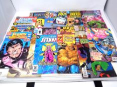 A collection of Marvel and DC comics, Fantastic Four etc.