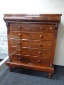 A Victorian mahogany six drawer lobby chest