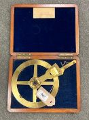 A Brass Swing-Arm Protractor by Robson of 45 Dean Street, Newcastle on Tyne, in mahogany case.