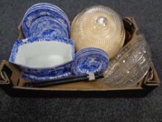 A tray of eighteen pieces of Copeland Spode Italian tea and dinner china together with a further