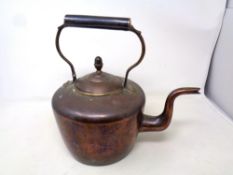 A Victorian copper kettle