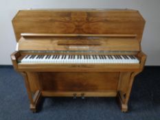 A Rogers Eungblut walnut cased Art Deco upright overstrung piano