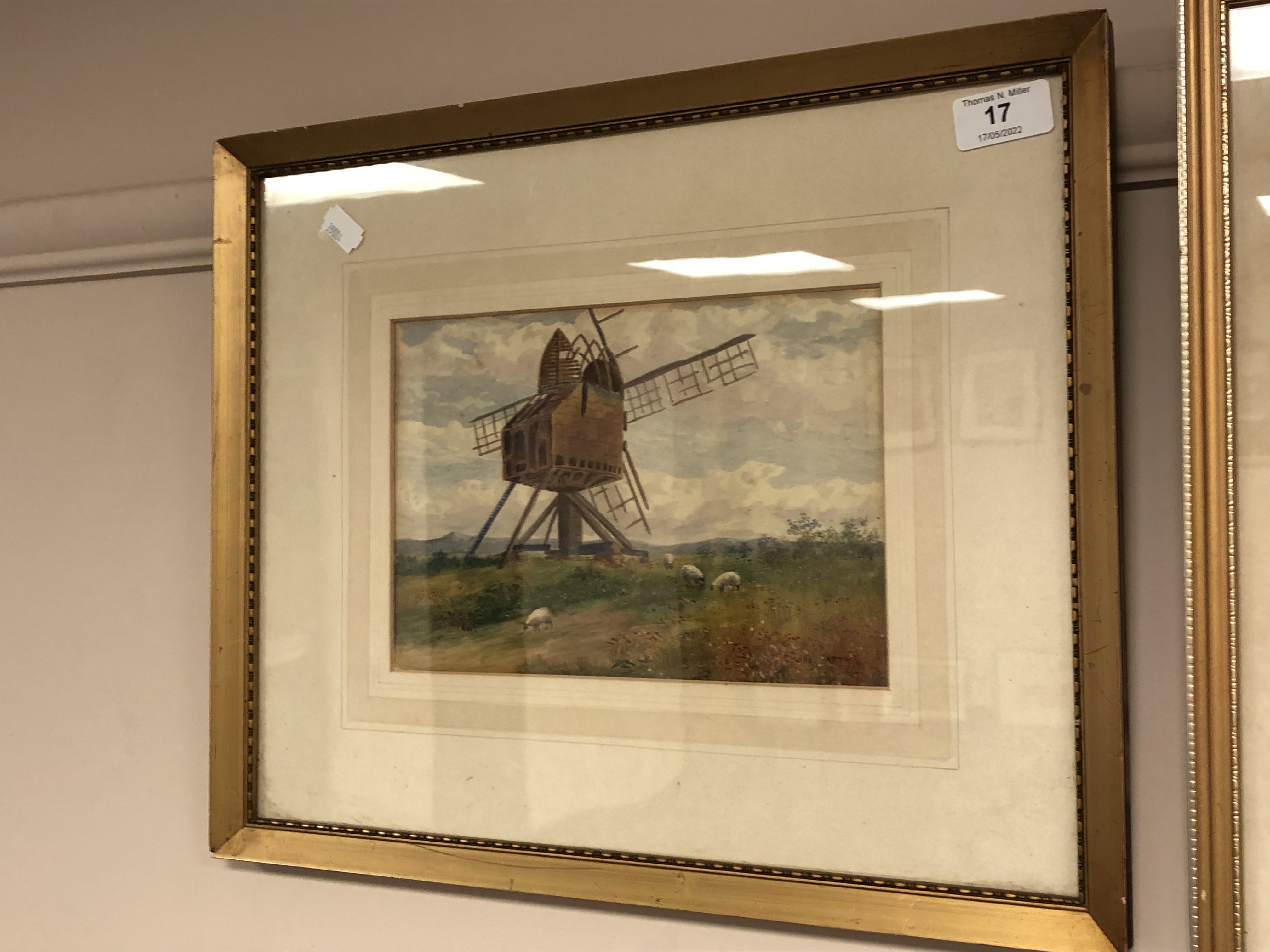 J W Smith (19th/20th Century) : The Weather-Beaten Windmill, watercolour, signed, dated 1927,