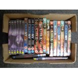 A box containing DVD box sets to include CSI,