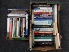Two boxes of hardback volumes to include autobiographies,