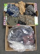 Two boxes of lady's clothing and Gent's suits