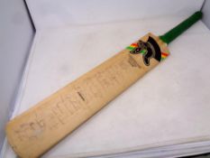 The inaugural NPower test match England V Zimbabwe June 2003 cricket bat signed by both teams