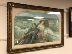 Early Twentieth Century School : Grace Darling and her Father on the Way to the Wreck of The