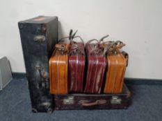 Five 20th century luggage cases