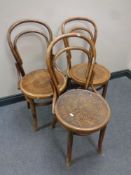 A set of three Bentwood chairs