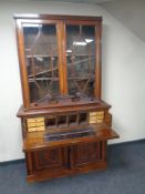 A Victorian mahogany double door secretaire bookcase