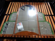 An Art Deco triple tone all glass overmantel mirror (as found) CONDITION REPORT: