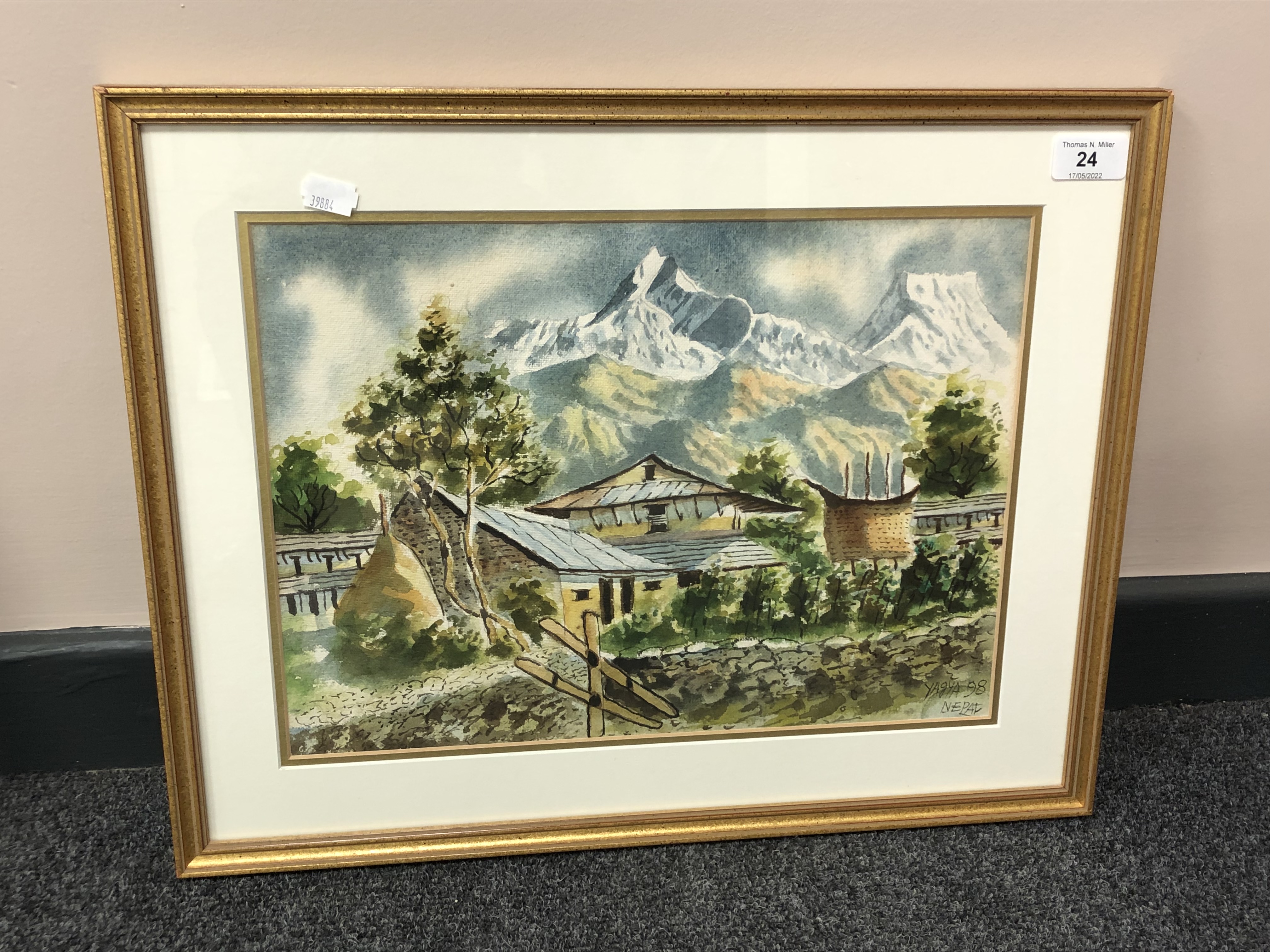 Yagya Raj Mulmi (Nepalese School) : Annapurna from Ghandruk, watercolour, signed, dated '98,