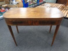 A George III mahogany D-shaped turnover top tea table (a/f)