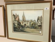 Cyril Hardy (fl.c.1900-1940) : Continental Street Scene, watercolour, signed, 27 cm x 37 cm, framed.