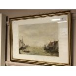 Twentieth Century English School : Shields Harbour in 1835, watercolour, indistinctly signed,