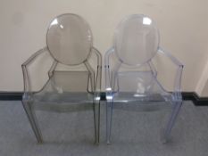 Two Kartell ghost armchairs