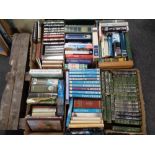 6 boxes containing books to include readers digest, leather bound volume Shakespeare,