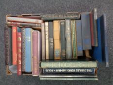 A box of Folio Society volumes, Thomas More, The Adventures of Sherlock Holmes,