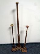 Three 19th century pedestal hat stands