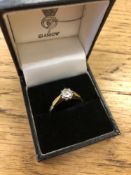 An 18ct yellow gold brilliant cut solitaire diamond ring, approximately 0.5ct, ring size O, 3.1g.