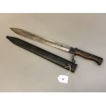 A German 1898/05 model butcher bayonet in scabbard