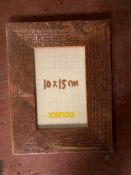 Twenty Xenos rustic wooden photo frames, 10 cm x 15 cm, all brand new and still wrapped.