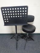 A adjustable music stool and music stand (2)